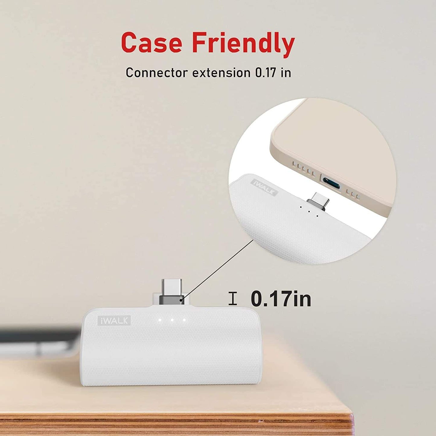 Mini 3350mAh Power Bank | Lipstick Size Portable USB-C Charger