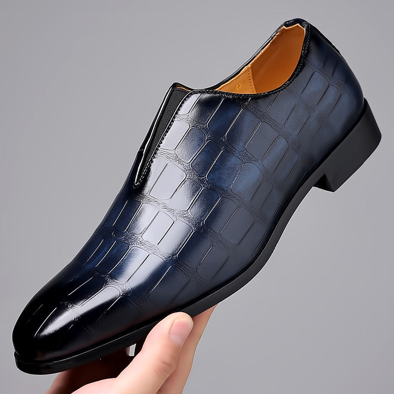 Stone Pattern Casual Leather Slip-On Shoes – Breathable & Stylish Stone Pattern Casual Leather Shoes Breat | Ectron Online