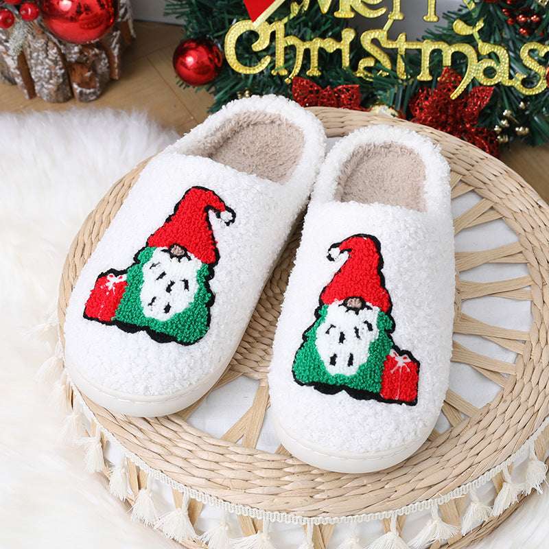 Cute Santa Claus Slippers – Warm Christmas Couple Indoor Shoes Cute Cartoon Santa Claus Home Slippers C | Ectron Online