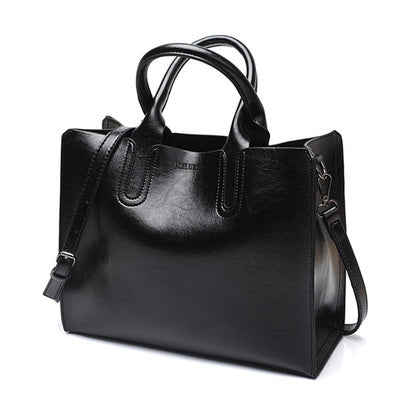 {{ brand }} Sofia Spanish Trunk Tote – Elegant Women's PU Leather Handbag Black has logo - Sofia Spanish Trunk Tote
