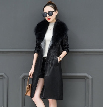 Fur collar fur coat