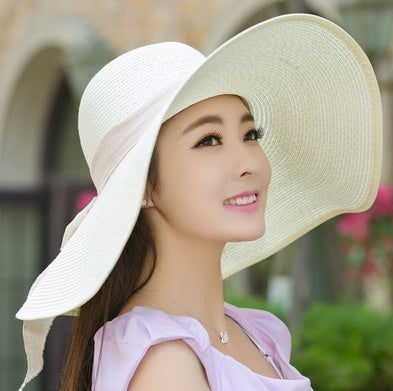 Summer Korean version of the tide hat female folding summer beach hat sun hat