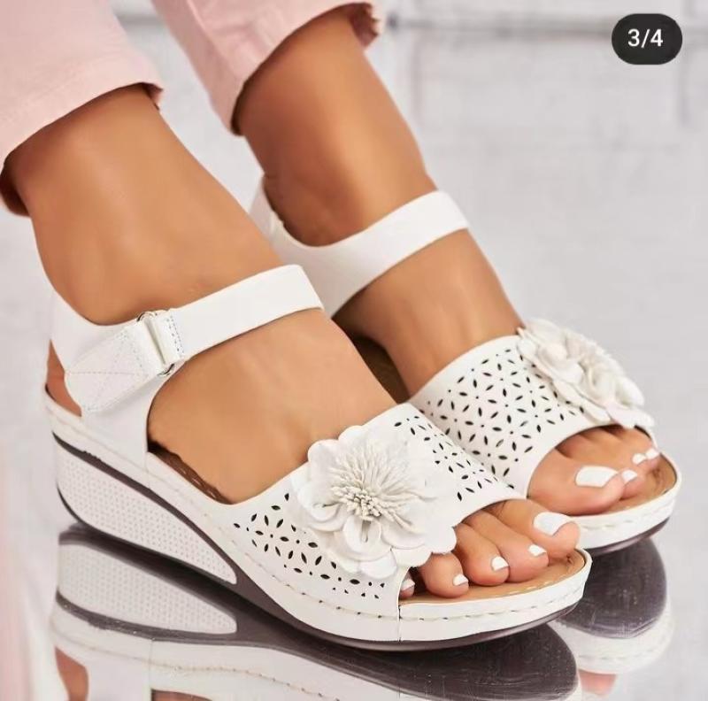 Plus Size Women’s Summer Hollow-Out Flower Platform Wedge Sandals Women's Summer Plus Size Hollow-out Flow | Ectron Online
