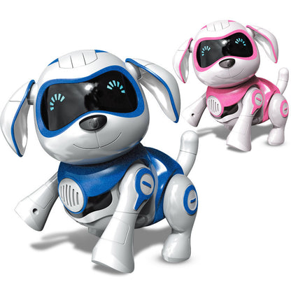 Baby teaches Roque robot dog