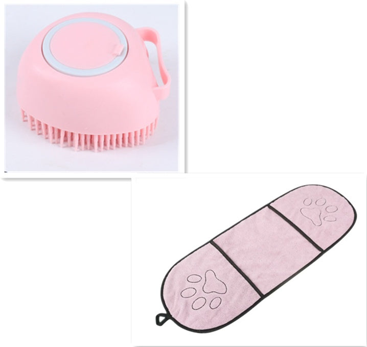 {{ brand }} Silicone Dog Bath Brush for Gentle Pet Grooming Pink Set - Pet Products Amazon Hot Silicone Dog Bat
