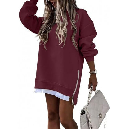 Women's Fall Winter Pullover | Side Zipper Stitching Fashion Sweater Fall Winter Fashion Stitching Side Zippe | Ectron Online