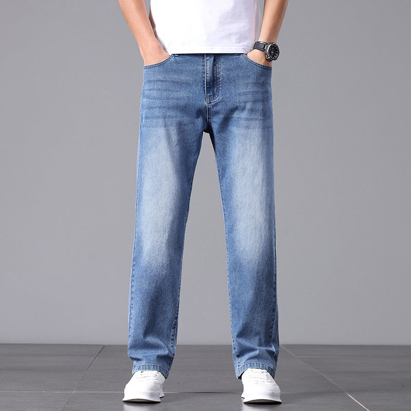 High-Sense Straight-Leg Jeans for Men Summer Commute Jeans Men's High Sense Bu | Ectron Online