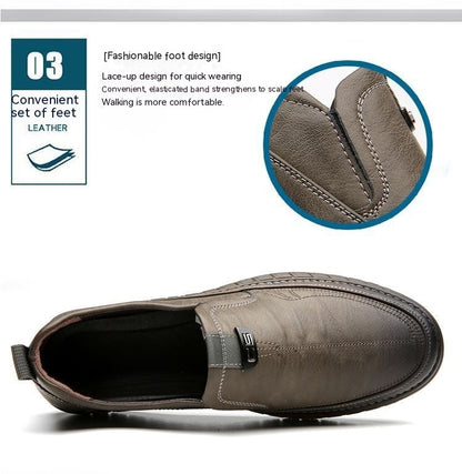 Men's Leather Shoes Breathable Beef Tendon Soft Bottom Everyday Joker Casual Shoes
