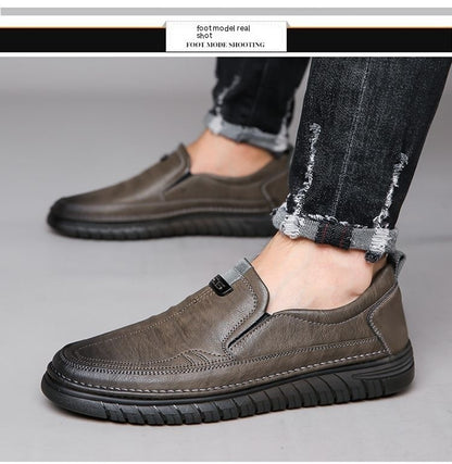 Men's Leather Shoes Breathable Beef Tendon Soft Bottom Everyday Joker Casual Shoes