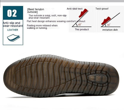 Men's Leather Shoes Breathable Beef Tendon Soft Bottom Everyday Joker Casual Shoes