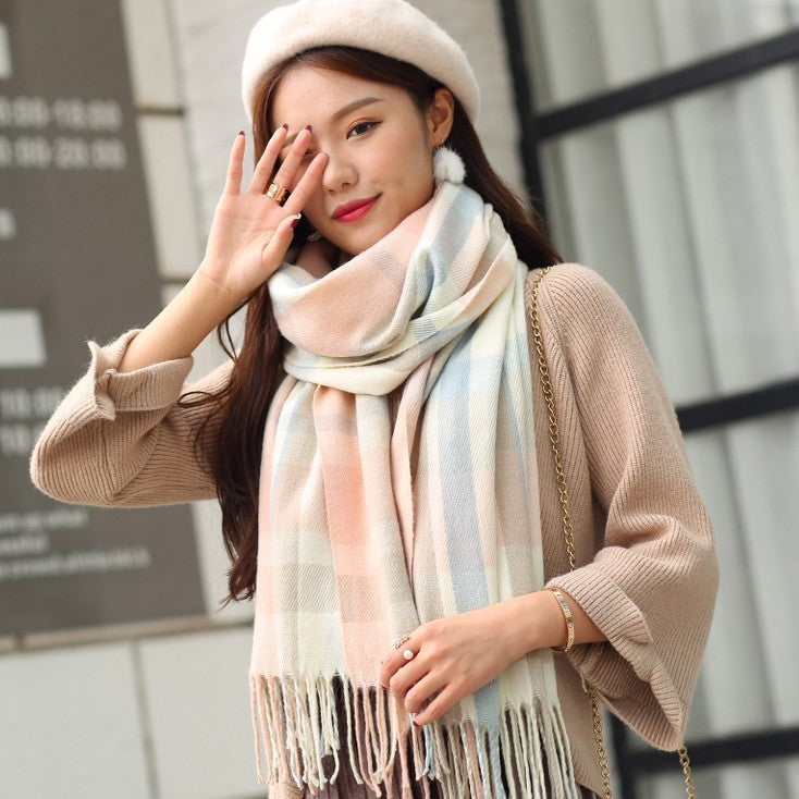 Women's Cashmere-like Thermal Plaid Scarf