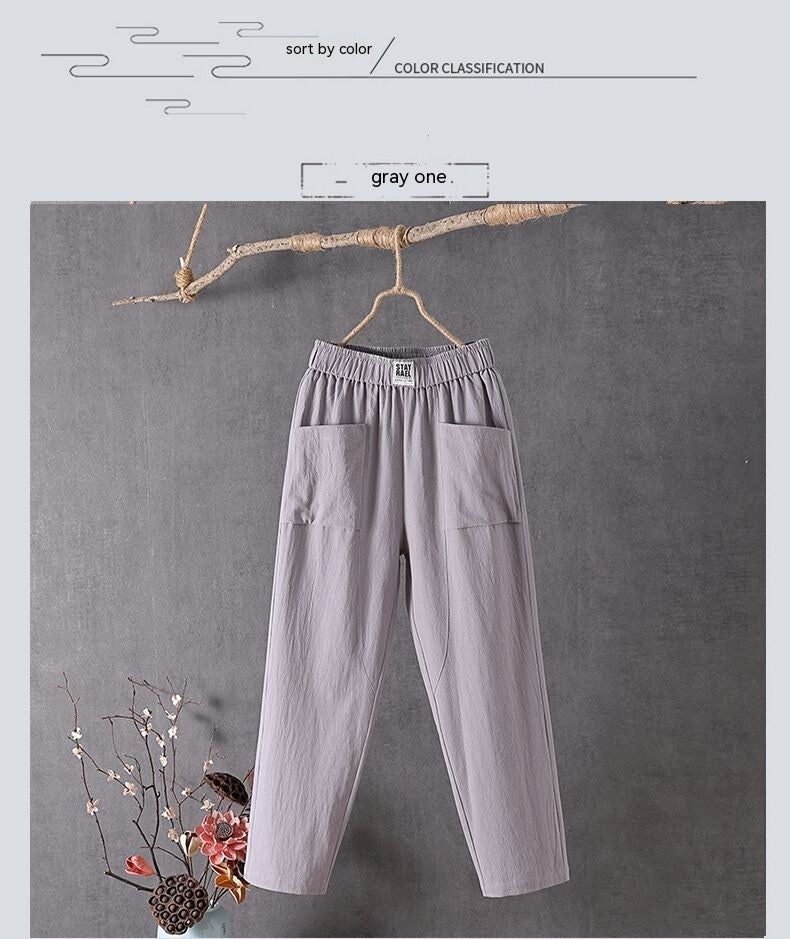 Women's Cotton And Linen Casual Pants