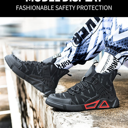 Stylish And Lightweight Safety Protection Anti-smashing And Anti-penetration Non-slip Wear-resistant Work Shoes Men