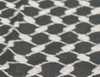Black and white geometric patterned fabric