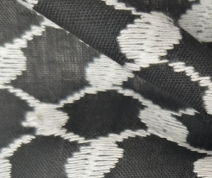 Close-up of black and white patterned fabric