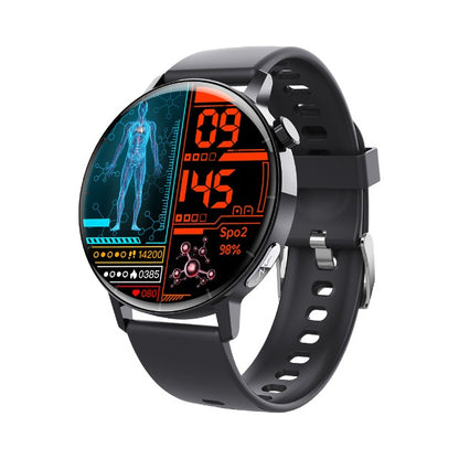 {{ brand }} Smart Watch Health Manager | Non-Invasive Blood Glucose & ECG Monitor Black silicone strap - Smart Watch Non-Invasive Blood Glucose B