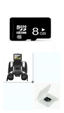 8GB microSD card with adapter and box on a white background