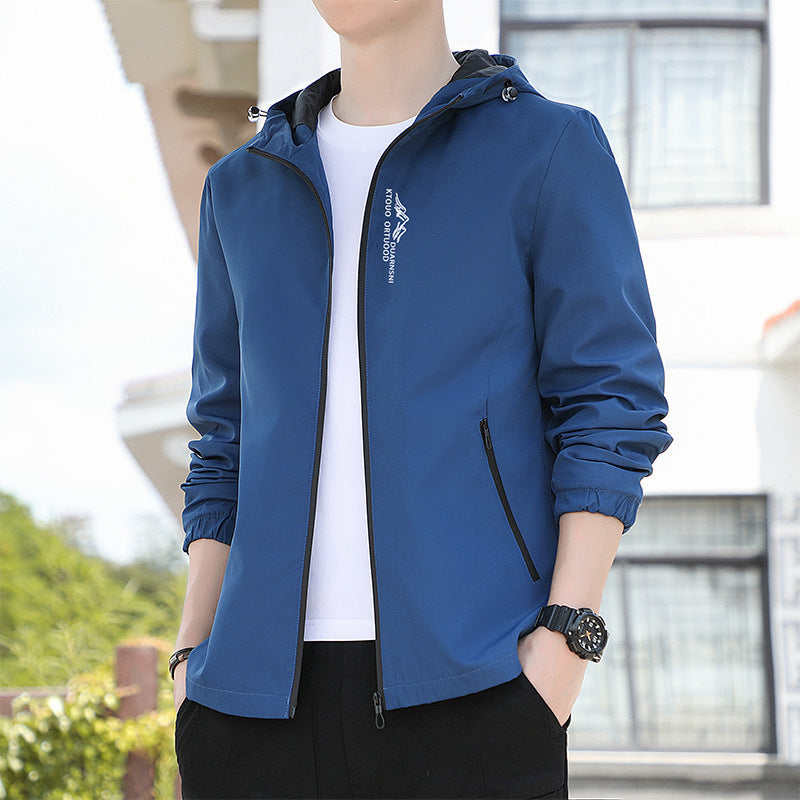 Men's Loose Fit Zipper Hooded Jacket Breathable Quick-drying Loose Elastic Zi | Ectron Online