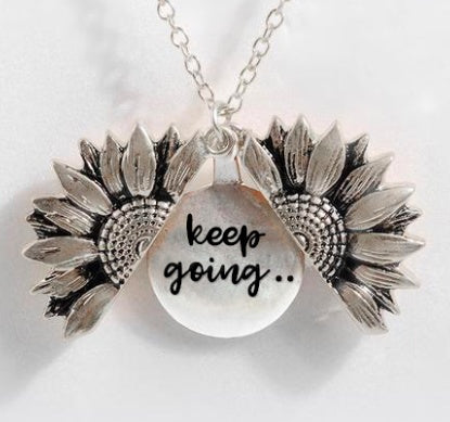 Sunflower Double-layer Lettering Necklace