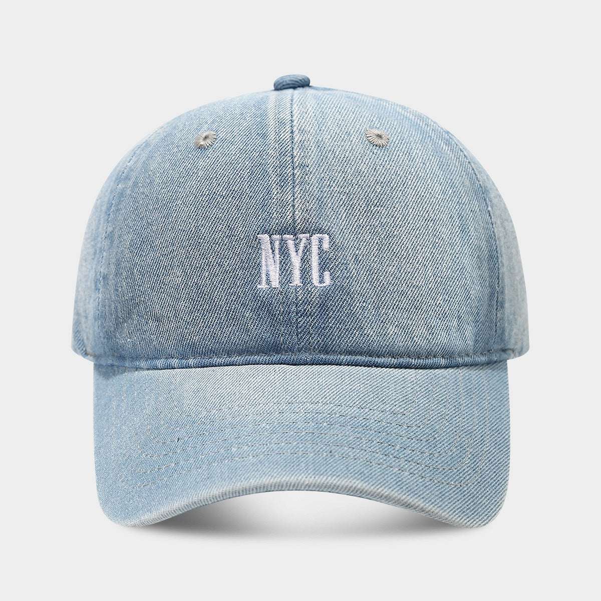 American Retro Denim Alphabet Peaked Cap