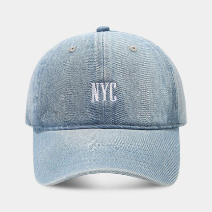 American Retro Denim Alphabet Peaked Cap - Vintage Embroidered Baseball Hat American Retro Denim Alphabet Peaked Cap | Ectron Online