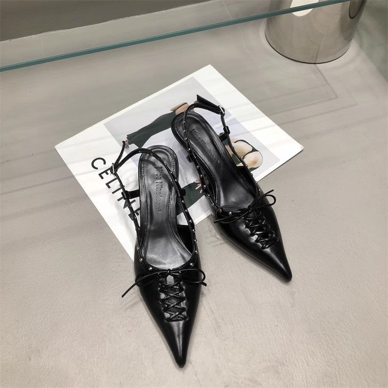 Women’s Bandage Bow Sandals – Elegant Temperament Style Women's Temperament Bandage Bow Toe Sand | Ectron Online