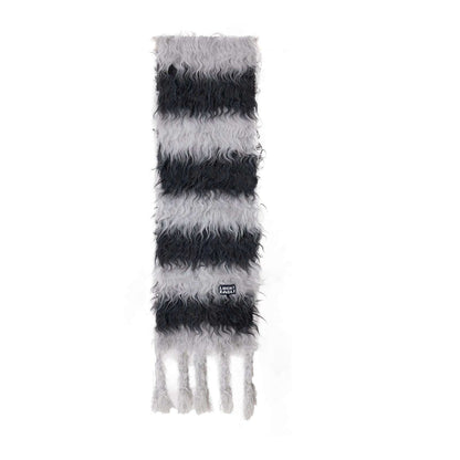 Striped Color-block Wool Scarf Warm And Thick Neck Warmer