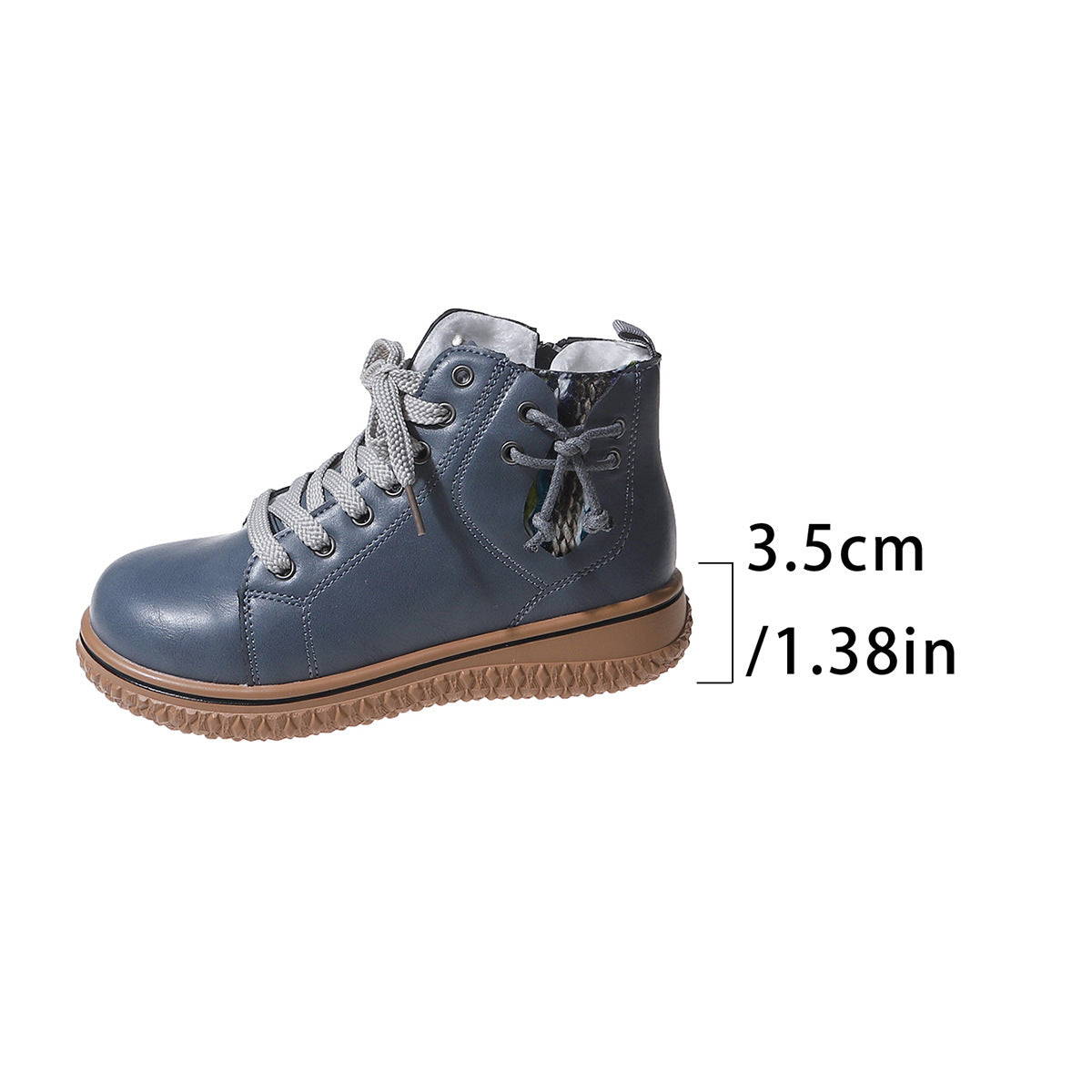 Cotton-Padded Flat Martin Boots with Zip & Lace-up Women's Flat Heel Martin Boots Lace-up Z | Ectron Online
