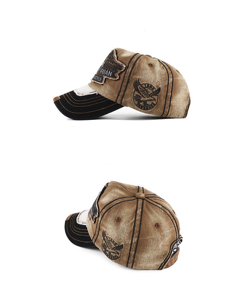 Men's Vintage Washed Baseball Cap - Distressed Sun Protection Hat