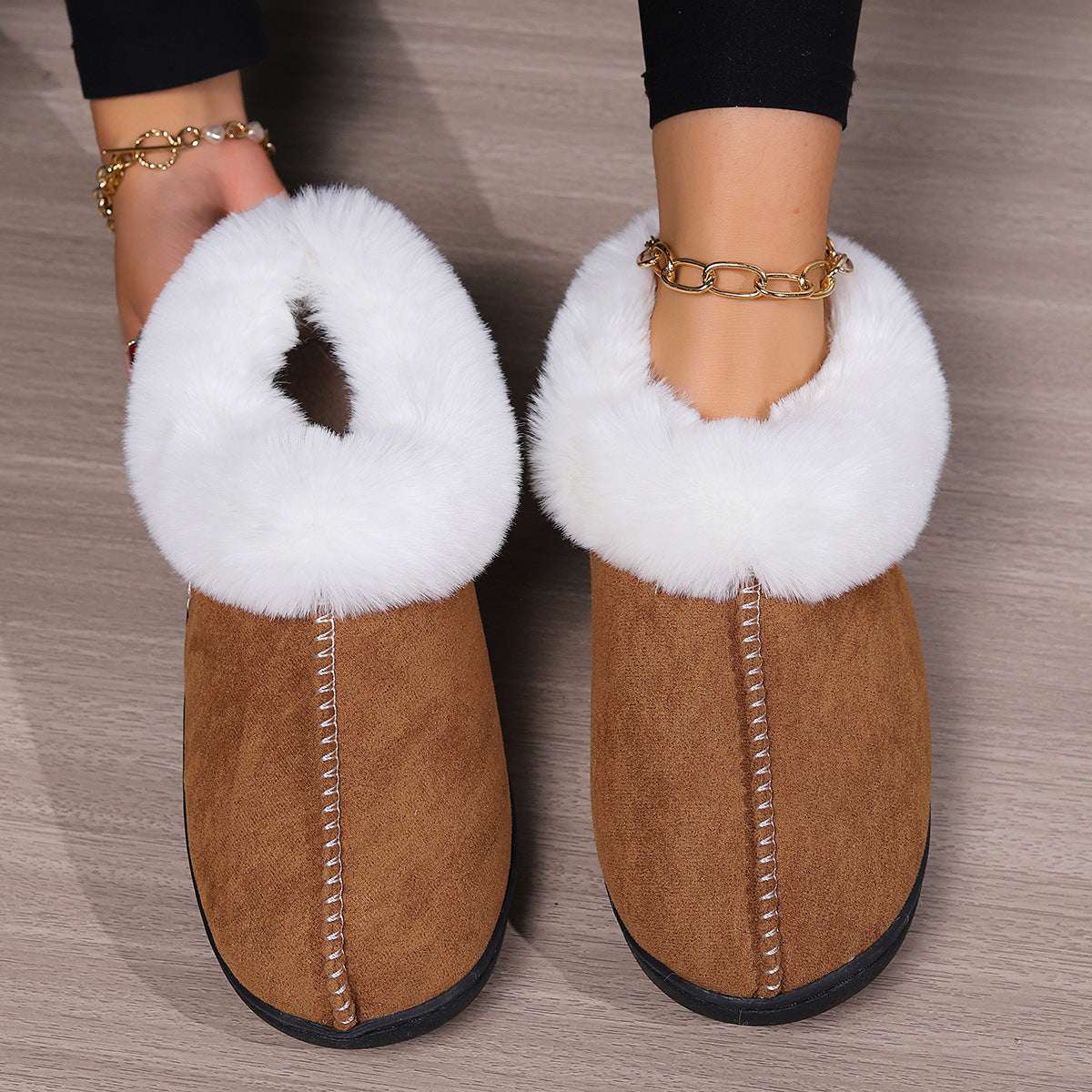 Home Cotton Slippers for Women – Non-slip Neutral Design Home Cotton Slippers Women's Non-slip Ne | Ectron Online
