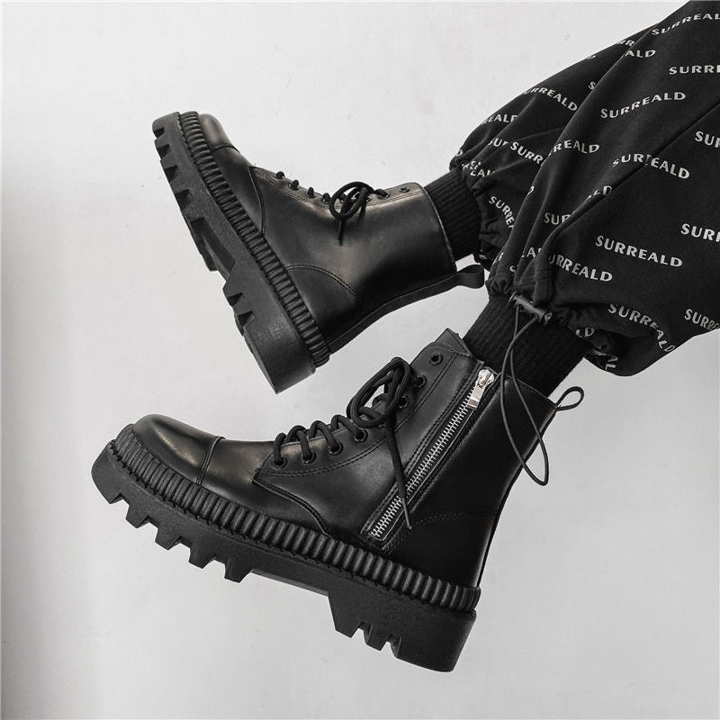 Men’s Black Platform Doc Martens Style Boots Men's Black Platform Doc Martens Boots | Ectron Online