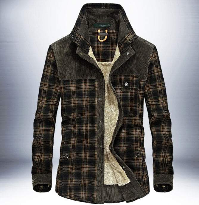 Military Style: Men's Plaid Fleece Jacket for Winter Jackets & Outerwear for Men | Ectron Online