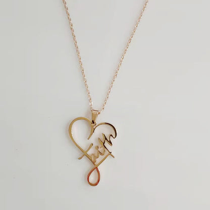 European And American Necklace Heart Of Faith Pendant