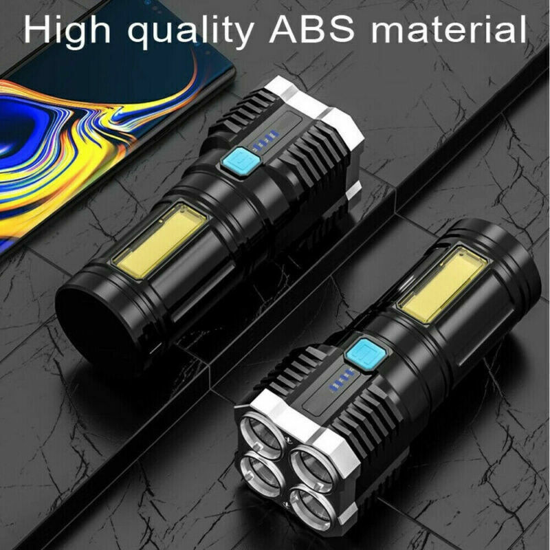 Powerful Tactical Quad-Core LED Flashlight - USB Rechargeable