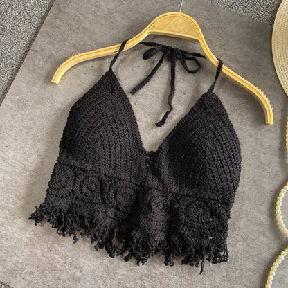 Braided Summer Strap Padded Fringe Top