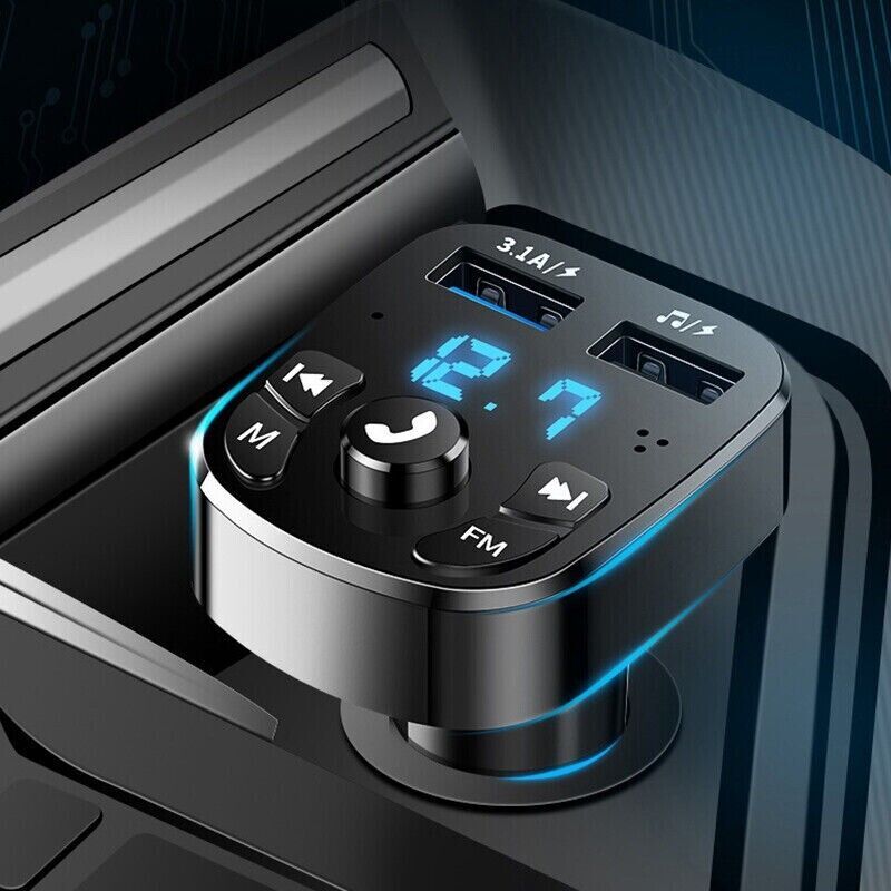 Wireless Car Bluetooth FM Transmitter | MP3 Player & USB Fast Charger