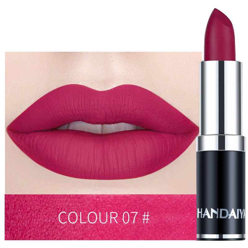 Moisturizing lipstick, Colour 07 #, magenta-purple tube with HANDAYI logo