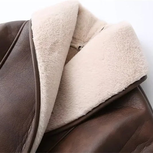 Women's American Fashion Double Breasted Mid-Length Loose Coat