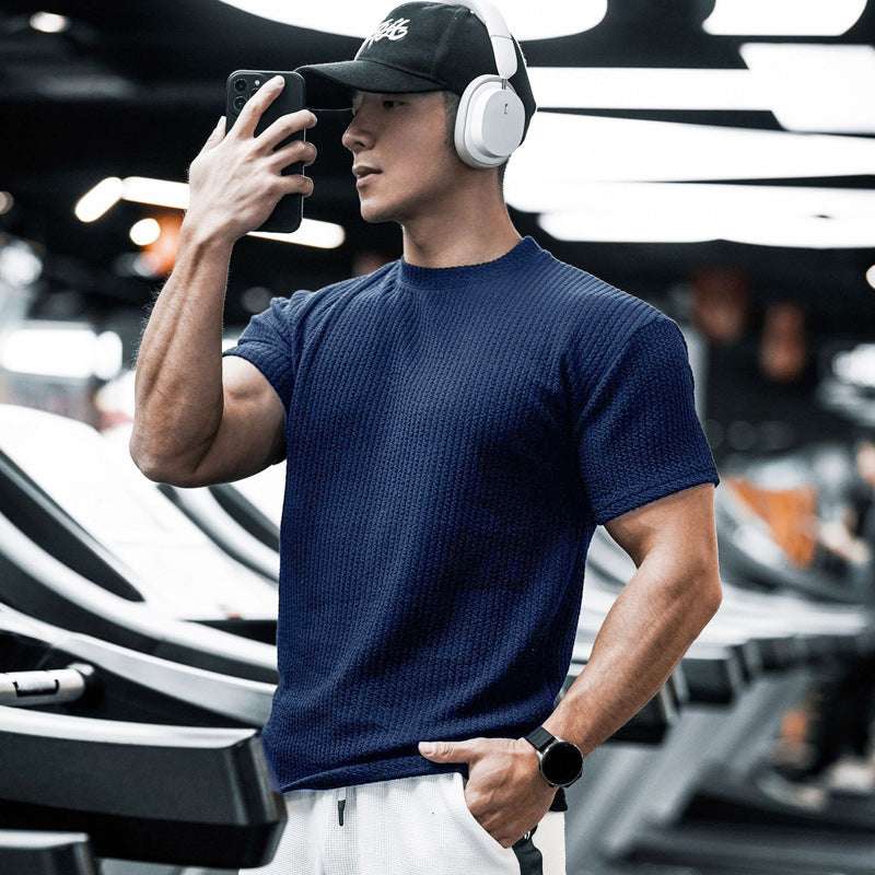 Men’s Summer Sports Tee – Solid Colour Lightweight Short Sleeve Summer New Men's Sports Solid Color Ligh | Ectron Online