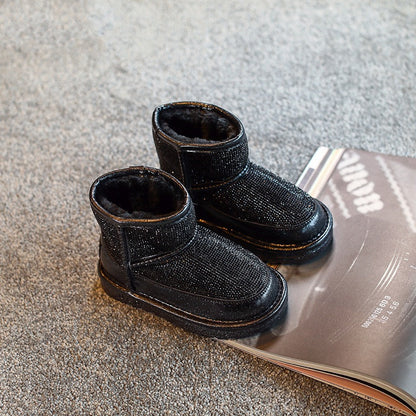 New plus velvet fashion children's mid-boots