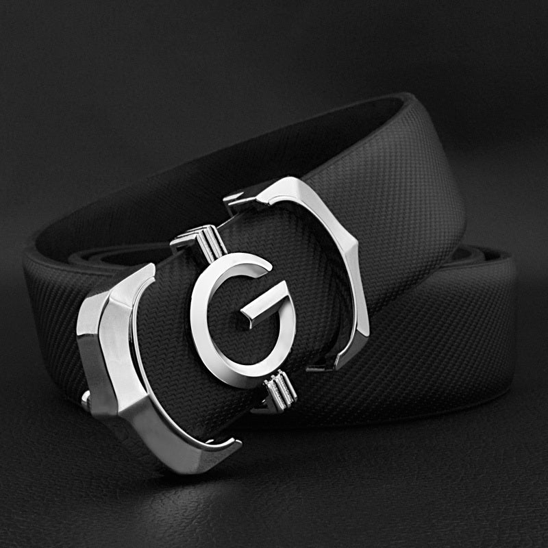 {{ brand }} Men's Leather Belts - All Styles&nbsp; 2 Silver logo - Men's Belts