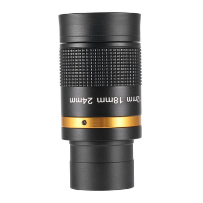 Black and gold telescope lens on a white background
