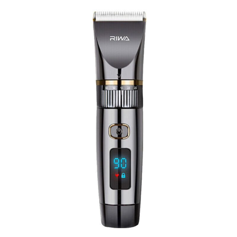 Hair trimmer with digital display on a white background