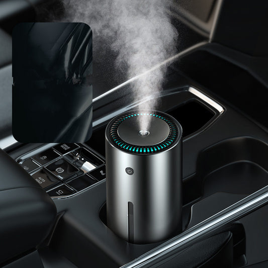 Car humidifier emitting steam into a car's interior.