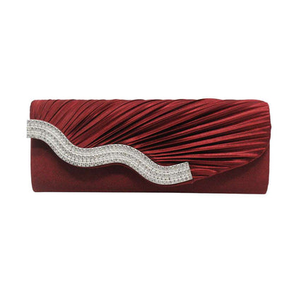 Rhinestone pleated clutch