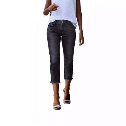 Women's Retro Slim-Fit Stretch Jeans | Trendy Vintage Denim Pants Fashionable Retro Slim-fit Stretch Jeans | Ectron Online
