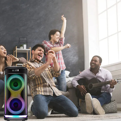 Portable Wireless Party Speaker | Bluetooth Speaker with Mic & Guitar In Portable Wireless Party Speaker With LED | Ectron Online