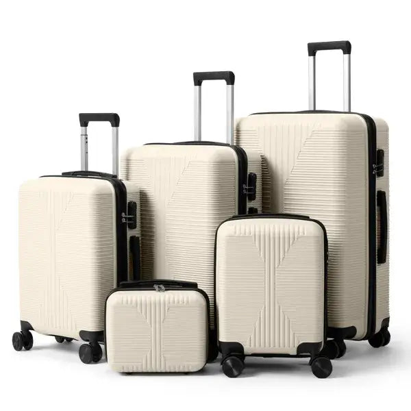 5-in-1 PP Trolley Case Set(white) Non-TSA Customs Lock 5-in-1 PP Trolley C | Ectron Online