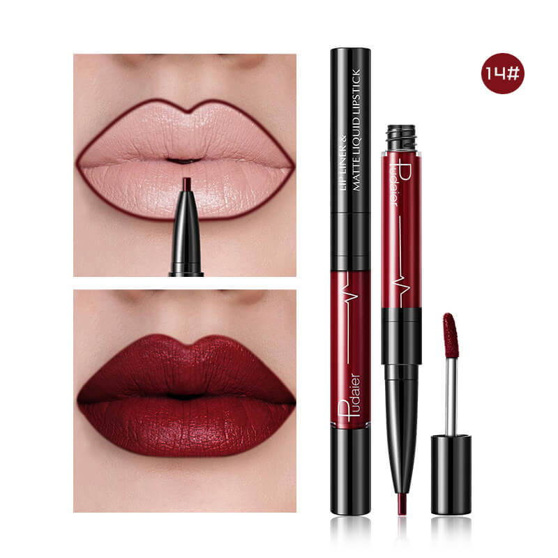 Pudaier Matte Lip Gloss & Liner 2-in-1 Kit Pudaier Matte Lip Gloss Lip Liner 2 in1 | Ectron Online
