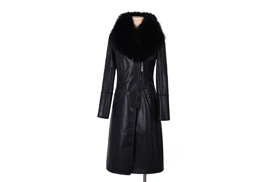 Fur collar fur coat